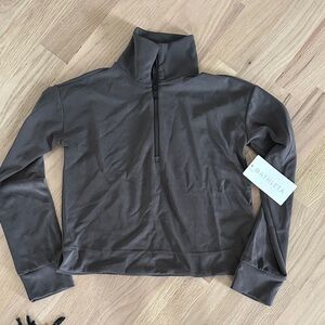 Athleta Charcoal Quarter-Zip Pullover